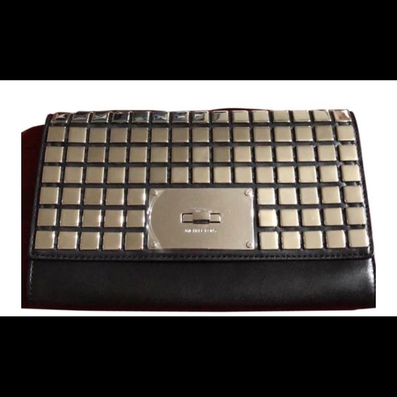 MICHAELS KORS NATALIA TILE GENUINE LEATHER CLUTCH - Picture 12 of 12